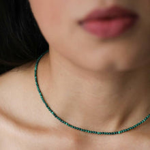 Load image into Gallery viewer, tiny green malachite beaded necklace