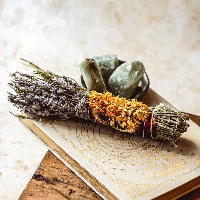 large sage smudge | lavender + flowers - yahra