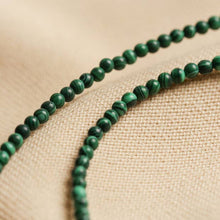 Load image into Gallery viewer, tiny green malachite beaded necklace
