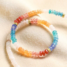 Load image into Gallery viewer, rainbow rondelle stone beaded necklace
