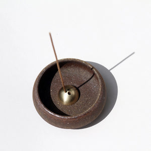 wabi sabi mud clay incense bowl