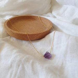 amethyst 14k gold plated necklace