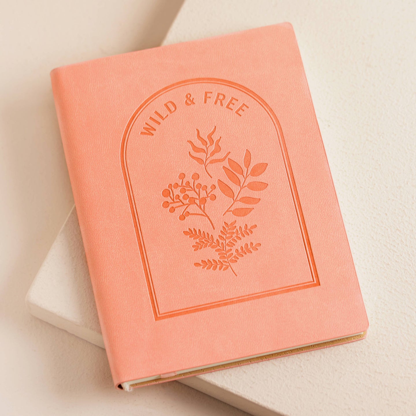 vegan leather embossed notebook