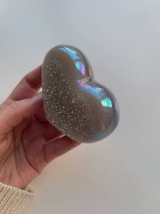 aura agate druzy heart