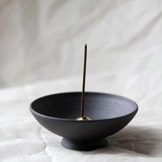 mineral purple terracotta incense bowl