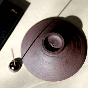 purple terracotta incense bowl