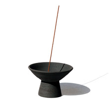 Load image into Gallery viewer, shibui raw black stonewear incense bowl
