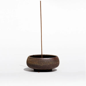 wabi sabi mud clay incense bowl