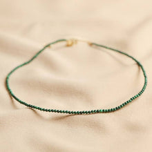 Load image into Gallery viewer, tiny green malachite beaded necklace
